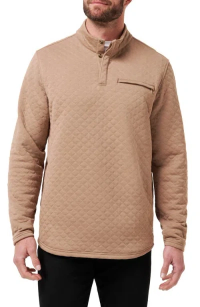 Travismathew Transatlantic Quilted Henley Pullover In Nude