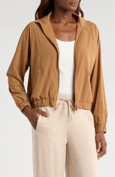 Travismathew Travel Day Zip Jacket In Chestnut