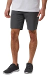 Travismathew Travel Year Flat Front Shorts In Grey Pinstripe