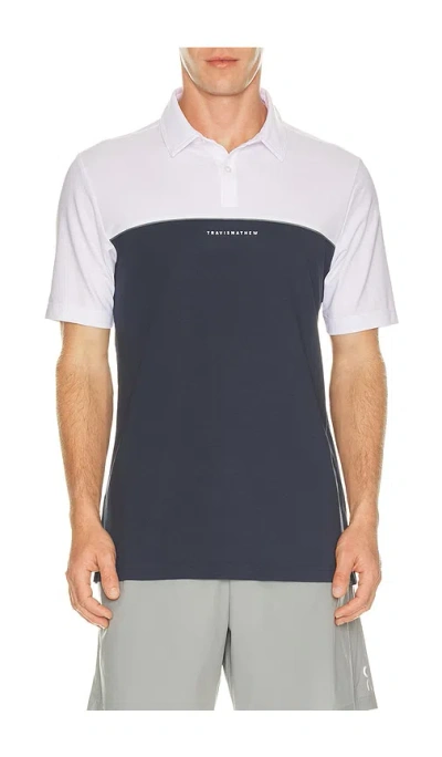 Travismathew Travis Mathew Featherweight Colorblock Polo In Blue