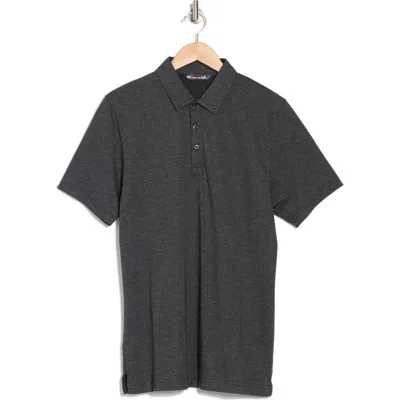Travismathew Travis Mathew The Zinna Polo Shirt In Heather Black
