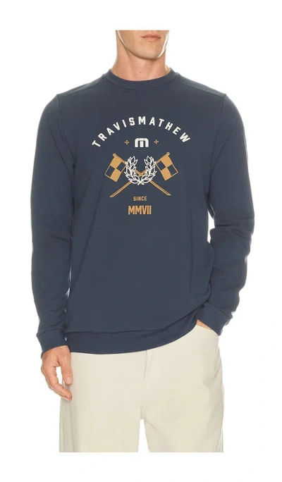 Travismathew Travis Mathew Varsity Club Crew Sweatshirt In Total Eclipse