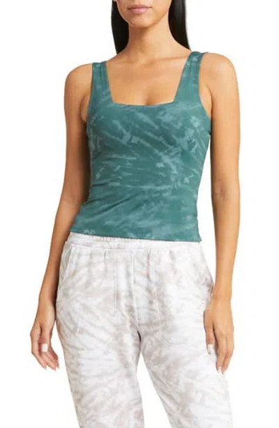 Travismathew Tropical Bliss Tie Dye Square Neck Tank In North Atlantic Multi