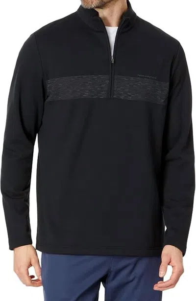 Travismathew Upgraded Fleece 1/4 Zip Pullover In Black/coronet