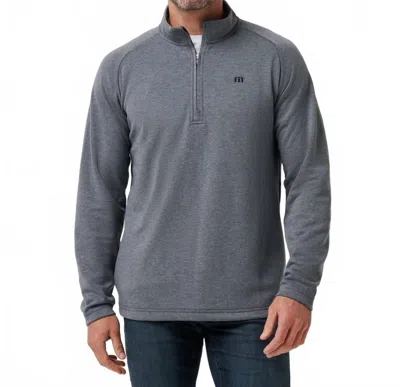 Travismathew Upgraded Quarter Zip Sweater In Dark Grey In Gray