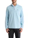 Travismathew Upgraded Striped Quarter Zip Sweater In Stellar Blue Chest Stripe In Multi