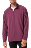 Travismathew Valiant Quarter Zip Pullover In Mauve Wine