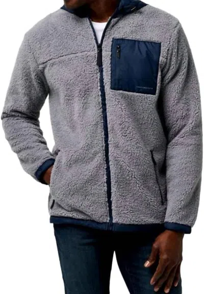 Travismathew Venture Sherpa Jacket In Sleet/total Eclipse In Grey