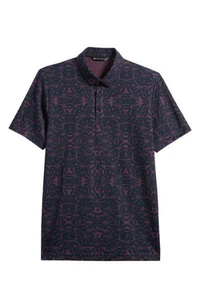 Travismathew Vine City Floral Piqué Polo In Plum