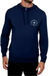 Travismathew Whale Shark Quarter Zip Hoodie In Dress Blues In Blue