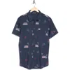 Travismathew What Goes Up Short Sleeve Button-up Shirt In Blue Nights