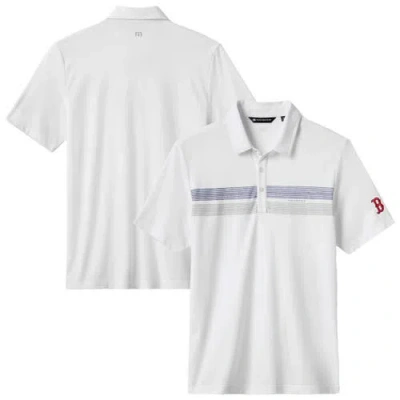 Travismathew White Boston Red Sox Top Recruit Tri-blend Polo