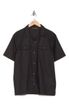 Travismathew Windy Bay Short Sleeve Button-up Shirt In Black
