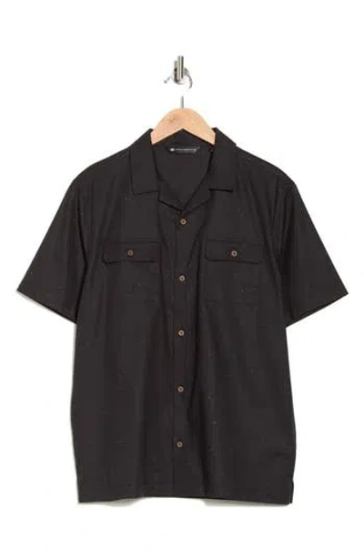 Travismathew Windy Bay Short Sleeve Button-up Shirt In Black