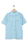 Travismathew Windy Bay Short Sleeve Button-up Shirt In Blue