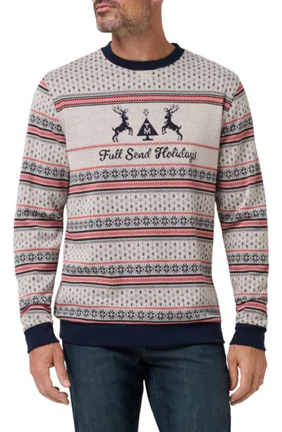 Travismathew Winter Bliss Crewneck Sweater In Antique White