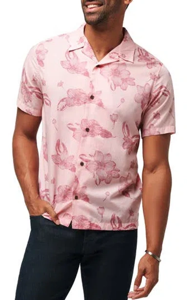 Travismathew Yacht Rockin Floral Camp Shirt In Blush