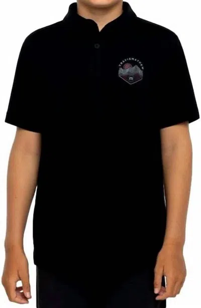 Travismathew Kids' Youth Boy's Spelunk Polo Shirt In Black