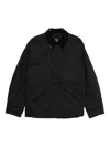 Trc Corduroy-collar Button-fastening Jacket In Black