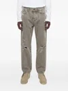 Trc Distressed Elasticated-cuff Jeans In Brown