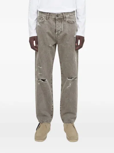 TRC DISTRESSED ELASTICATED-CUFF JEANS
