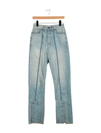 Pre-owned Tre By Natalie Ratabesi High-rise Straight Leg Jeans In Blue