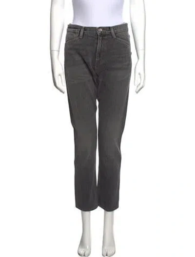 Pre-owned Tre By Natalie Ratabesi Mid-rise Straight Leg Jeans In Gray