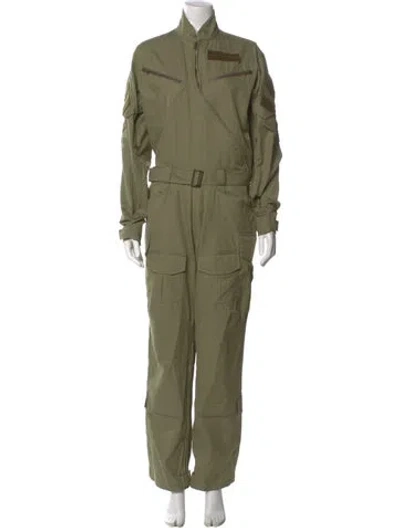 Pre-owned Tre By Natalie Ratabesi Mock Neck Jumpsuit In Green