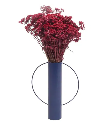 Tre Product Cylindrical Decorative Vase In Blue