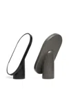 Tre Product Oval Wood Mirror (14.6cm X 8.3cm) In Black