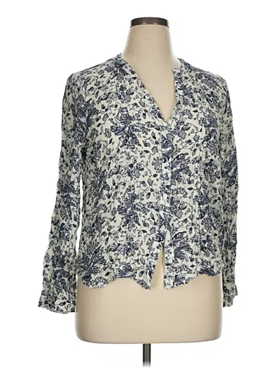 Pre-owned Treasure & Bond 3/4 Sleeve Blouse In Blue