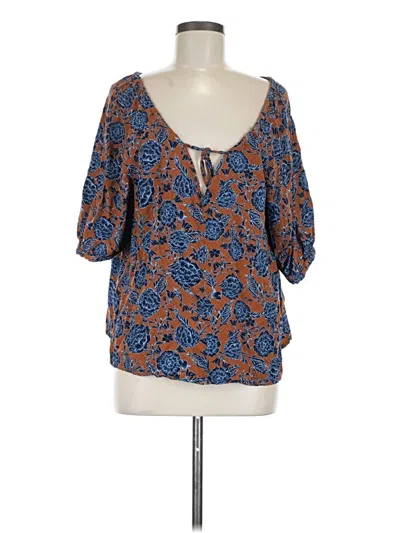 Pre-owned Treasure & Bond 3/4 Sleeve Blouse In Blue