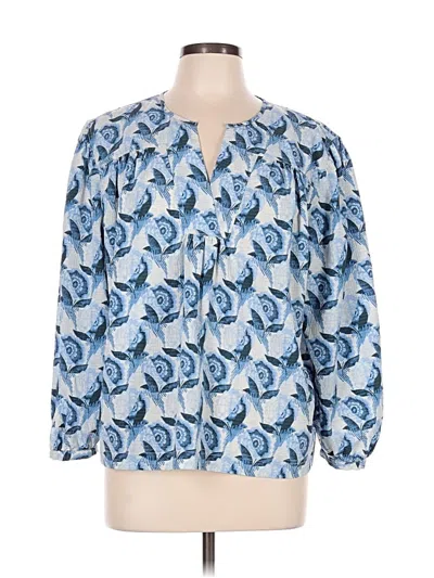 Pre-owned Treasure & Bond 3/4 Sleeve Blouse In Blue