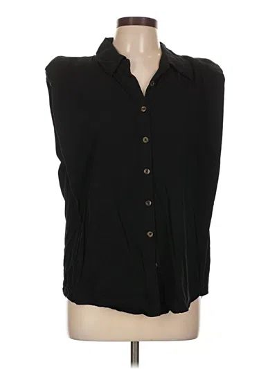Pre-owned Treasure & Bond 3/4 Sleeve Button Down Shirt In Black