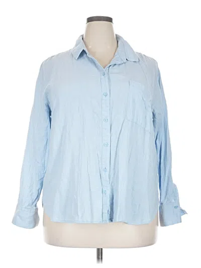 Pre-owned Treasure & Bond 3/4 Sleeve Button Down Shirt In Blue