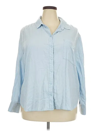Pre-owned Treasure & Bond 3/4 Sleeve Button Down Shirt In Blue