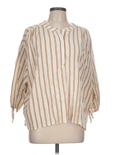 Pre-owned Treasure & Bond 3/4 Sleeve Button Down Shirt In Ivory