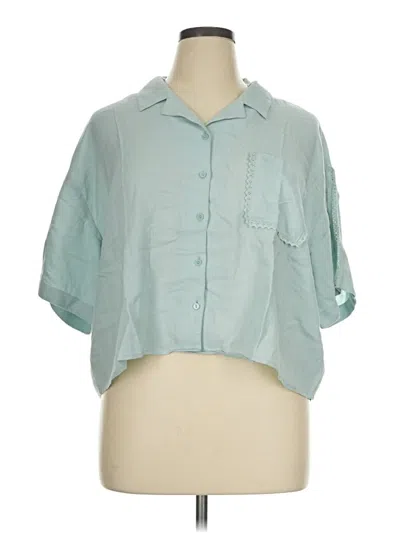 Pre-owned Treasure & Bond 3/4 Sleeve Button Down Shirt In Teal