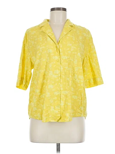 Pre-owned Treasure & Bond 3/4 Sleeve Button Down Shirt In Yellow