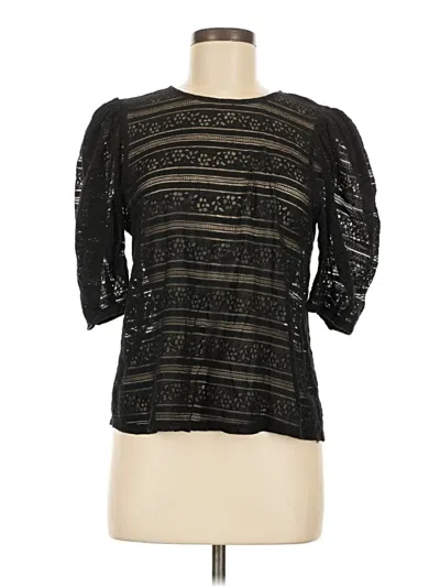 Pre-owned Treasure & Bond 3/4 Sleeve Top Black Boatneck Tops