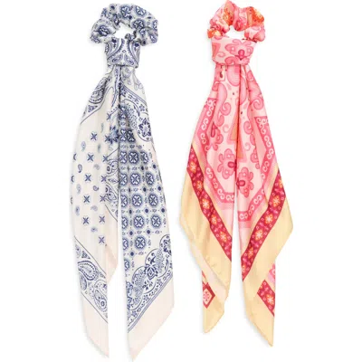 Treasure & Bond 4-piece Scrunchie & Square Scarf Set In Multi