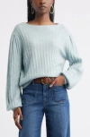 Treasure & Bond Alpaca & Wool Blend Rib Sweater In Black