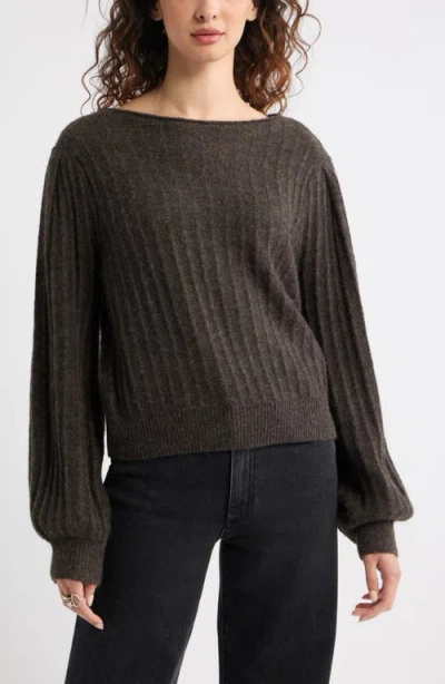 Treasure & Bond Alpaca & Wool Blend Rib Sweater In Brown
