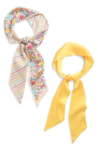 Treasure & Bond Assorted 2-pack Satin Skinny Scarves In Multi