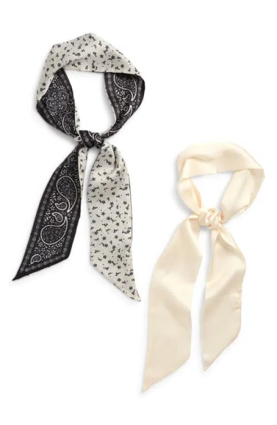 Treasure & Bond Assorted 2-pack Satin Skinny Scarves In Multi