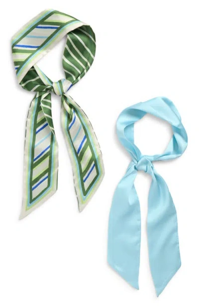 Treasure & Bond Assorted 2-pack Satin Skinny Scarves In Multi