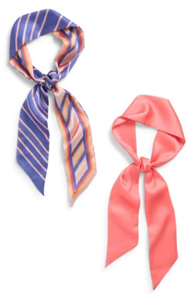 Treasure & Bond Assorted 2-pack Satin Skinny Scarves In Multi