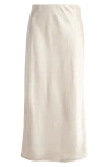 Treasure & Bond Bias Cut Satin Midi Skirt In Beige Pumice