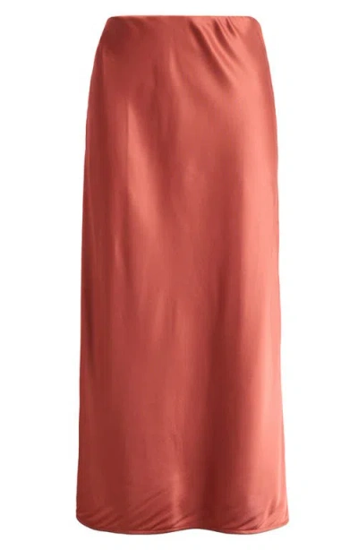 Treasure & Bond Bias Cut Satin Midi Skirt
