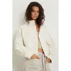 Treasure & Bond Blouson Twill Utility Jacket In Ivory Dove